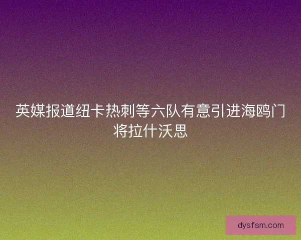 英媒报道纽卡热刺等六队有意引进海鸥门将拉什沃思