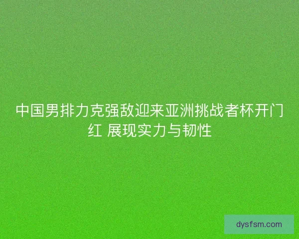 中国男排力克强敌迎来亚洲挑战者杯开门红 展现实力与韧性 中国男排力克强敌迎来亚洲挑战者杯开门红 展现实力与韧性